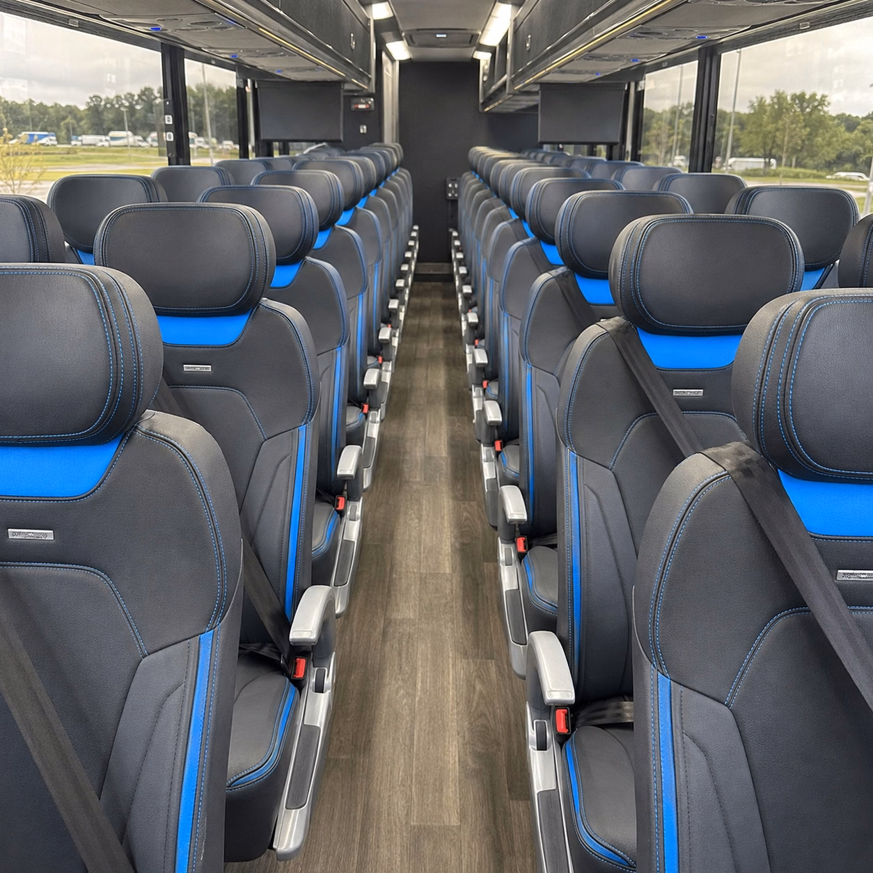 56 passenger charter bus interior